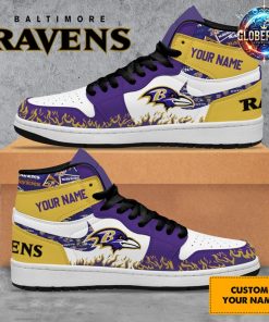 Baltimore Ravens Collab Nike Custom Name Air Jordan 1