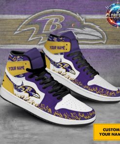 Baltimore Ravens Collab Nike Custom Name Air Jordan 1