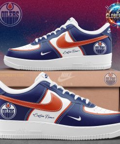 Edmonton Oilers Collab Nike Custom Name Air Force 1 Shoes