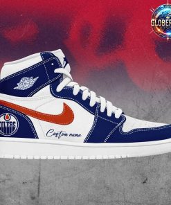 Edmonton Oilers Collab Nike Custom Name Air Jordan 1 Shoes