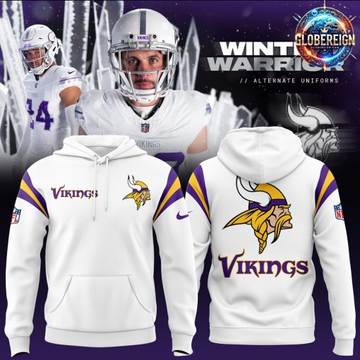 Minnesota Vikings Winter Warrior 2024 White Hoodie