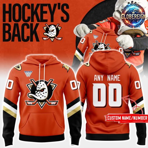 Anaheim Ducks Hockey Black 2024 Orange Hoodie