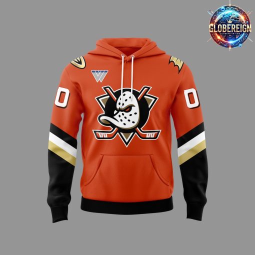 Anaheim Ducks Hockey Black 2024 Orange Hoodie