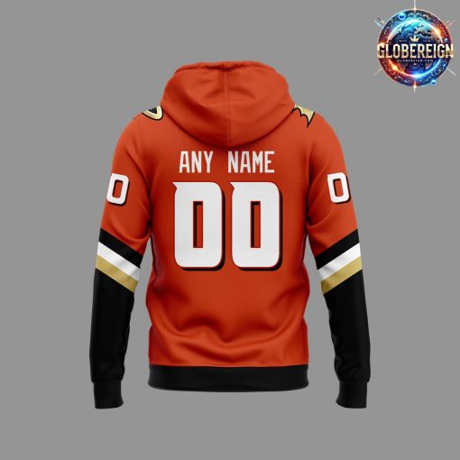 Anaheim Ducks Hockey Black 2024 Orange Hoodie