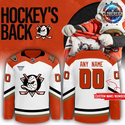 Anaheim Ducks Hockey Black 2024 White Hockey Jersey