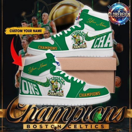 Boston Celtics NBA Finals Champions Customized Air Jordan 1 Shoes