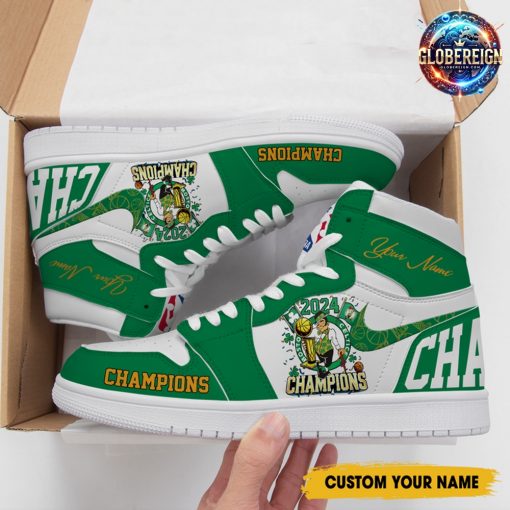 Boston Celtics NBA Finals Champions Customized Air Jordan 1 Shoes