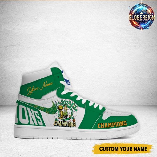 Boston Celtics NBA Finals Champions Customized Air Jordan 1 Shoes