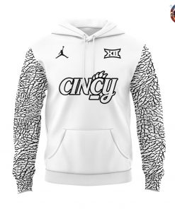 Cincinnati Bearcats Men’s Basketball Black Cat Alternate Uniform White Hoodie