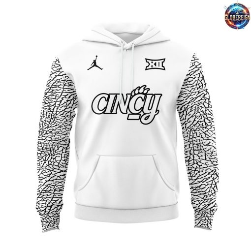 Cincinnati Bearcats Men’s Basketball Black Cat Alternate Uniform White Hoodie