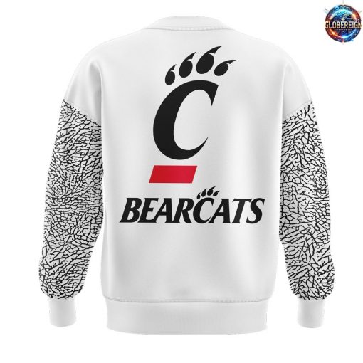 Cincinnati Bearcats Men’s Basketball Black Cat Alternate Uniform White Sweatshirt