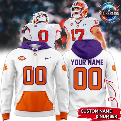 Clemson Tigers Nike Custom 2024 White Hoodie