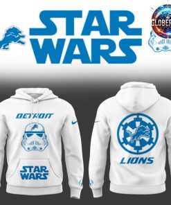 Detroit Lions x Star Wars Gift For Fan 2025 White Hoodie