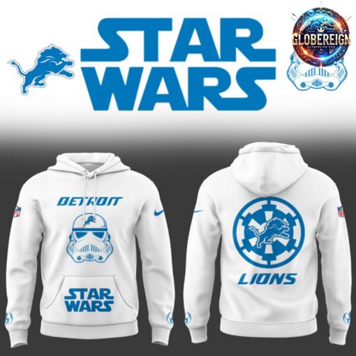 Detroit Lions x Star Wars Gift For Fan 2025 White Hoodie