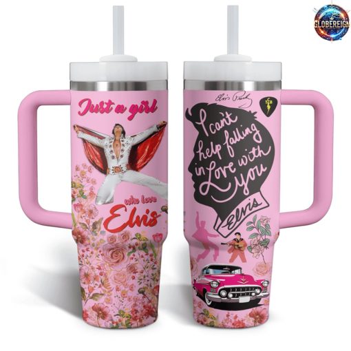 Elvis Presley Pink Flower Stanley Tumbler Cup