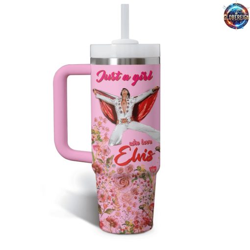 Elvis Presley Pink Flower Stanley Tumbler Cup