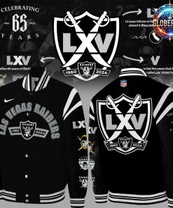 Las Vegas Raiders 65th Anniversary Baseball Jacket