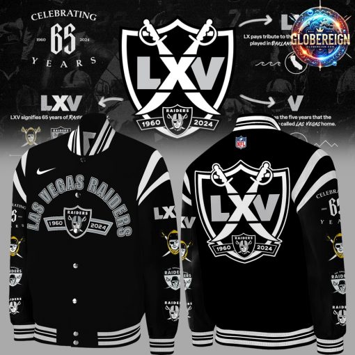 Las Vegas Raiders 65th Anniversary Baseball Jacket