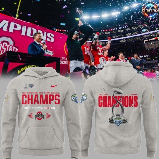 Limited Edition Ohio State Buckeyes Champions Cotton Bowl Grey Hoodie