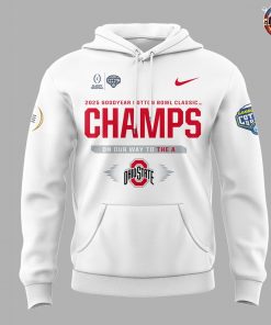 Limited Edition Ohio State Buckeyes Champions Cotton Bowl White Hoodie