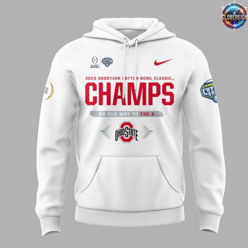 Limited Edition Ohio State Buckeyes Champions Cotton Bowl White Hoodie