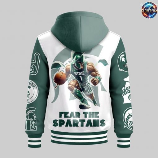 Michigan State Spartans Fear The Spartans Hooded Baseball Jacket