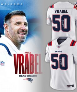 New England Patriots Coach Mike Vrabel White Football Jersey