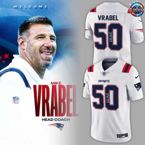 New England Patriots Coach Mike Vrabel White Football Jersey