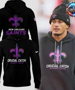 New Orleans Saints NFL Crucial Catch 2024 Black Hoodie