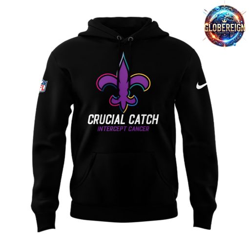 New Orleans Saints NFL Crucial Catch 2024 Black Hoodie