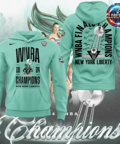 New York Liberty WNBA Finals Champions 2024 Mint Green Hoodie