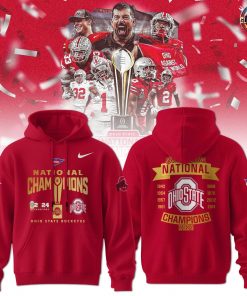 Ohio State Buckeyes 2024 National Champions Limited Edition Red Hoodie