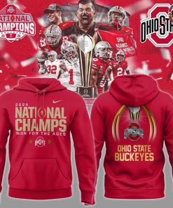 Ohio State Buckeyes 2024 National Champions Red Hoodie