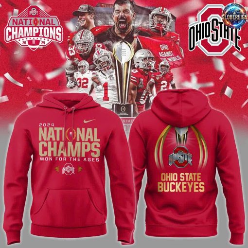 Ohio State Buckeyes 2024 National Champions Red Hoodie