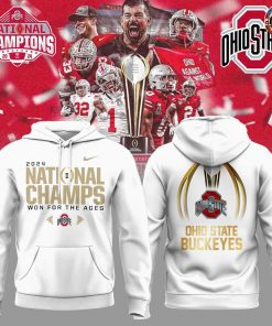 Ohio State Buckeyes 2024 National Champions White Hoodie