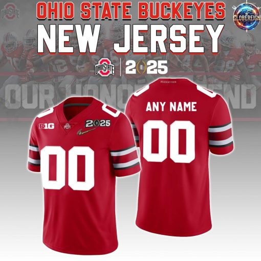 Ohio State Buckeyes 2025 Custom Limited Edition Red Football Jersey