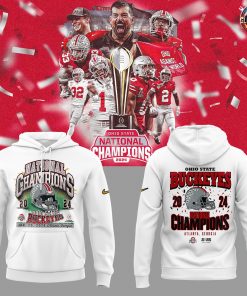 Ohio State Buckeyes College Football Playoff 2024 National Champions White Hoodie