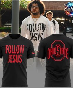 Ohio State Buckeyes Follow Jesus 2024 Black T-Shirt