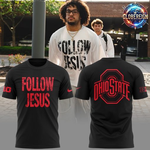 Ohio State Buckeyes Follow Jesus 2024 Black T-Shirt