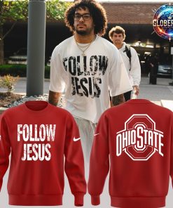 Ohio State Buckeyes Follow Jesus 2024 Red Sweatshirt