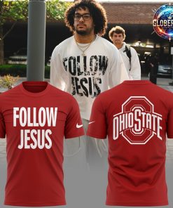 Ohio State Buckeyes Follow Jesus 2024 Red T-Shirt