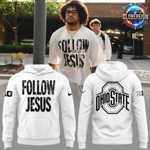 Ohio State Buckeyes Follow Jesus 2024 White Hoodie