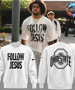 Ohio State Buckeyes Follow Jesus 2024 White Sweatshirt