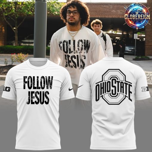 Ohio State Buckeyes Follow Jesus 2024 White T-Shirt