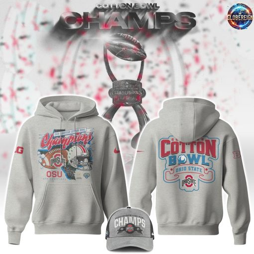 Ohio State Buckeyes Football Cotton Bowl Champions Grey Hoodie