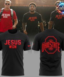 Ohio State Buckeyes Jesus Won 2024 Black T-Shirt