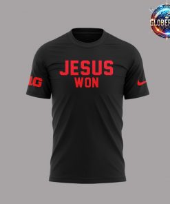 Ohio State Buckeyes Jesus Won 2024 Black T-Shirt