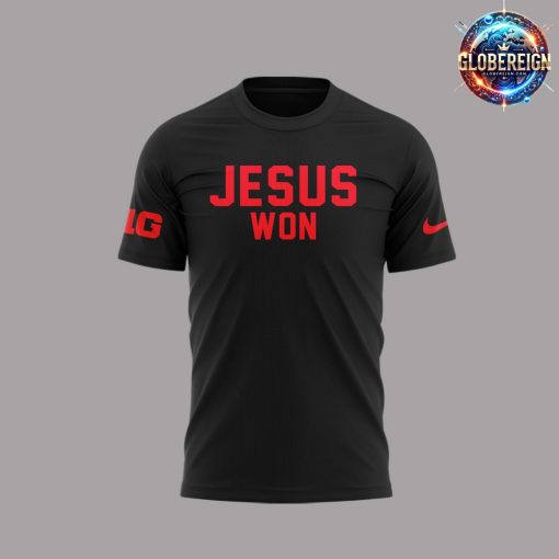 Ohio State Buckeyes Jesus Won 2024 Black T-Shirt