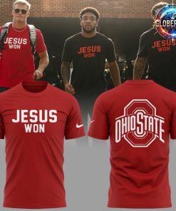 Ohio State Buckeyes Jesus Won 2024 Red T-Shirt