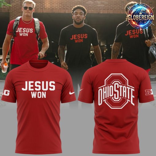 Ohio State Buckeyes Jesus Won 2024 Red T-Shirt